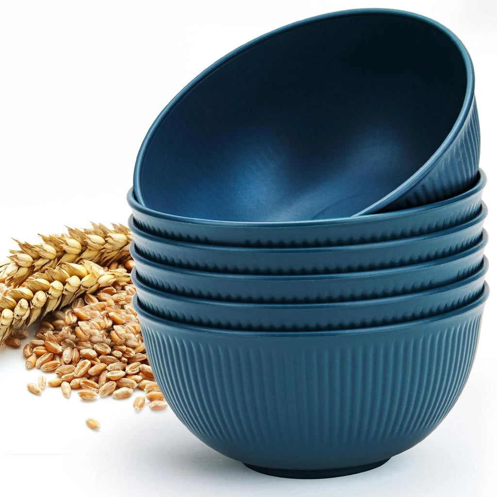 Unbreakable Cereal Bowls 24 oz, Plastic Reusable Light Weight Bowl, Set of 6,Lig