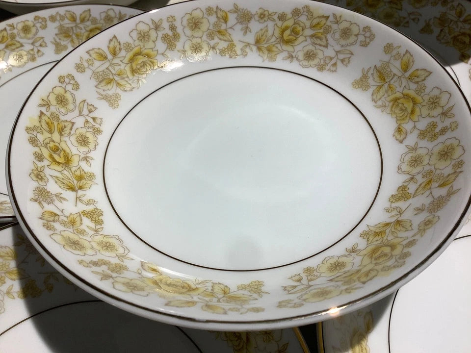 Chadds Ford CF Japan Golden Rose 5 1/2" Coupe Dessert Bowls Set of 11 Gold Rim