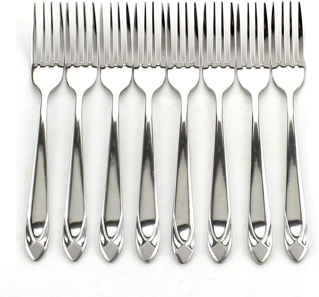 Set of 8 Stainless Steel Dinner Forks Heavy Duty Flatware Forks Set